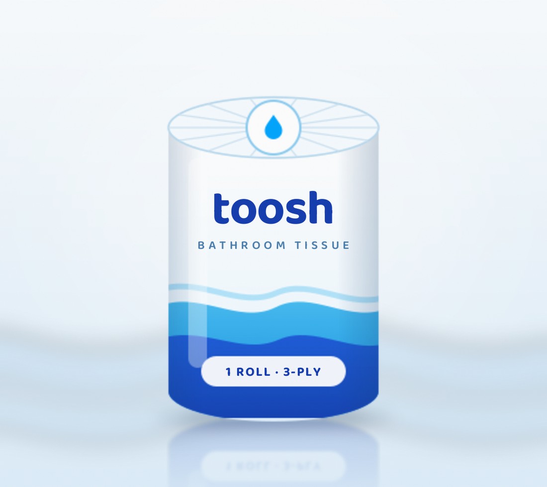 One individually wrapped Toosh roll